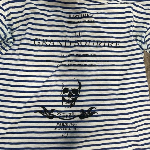 2/$30 ZARA Grand Sourire Striped Boatneck Skull Tie Back Top - Picture 12 of 12